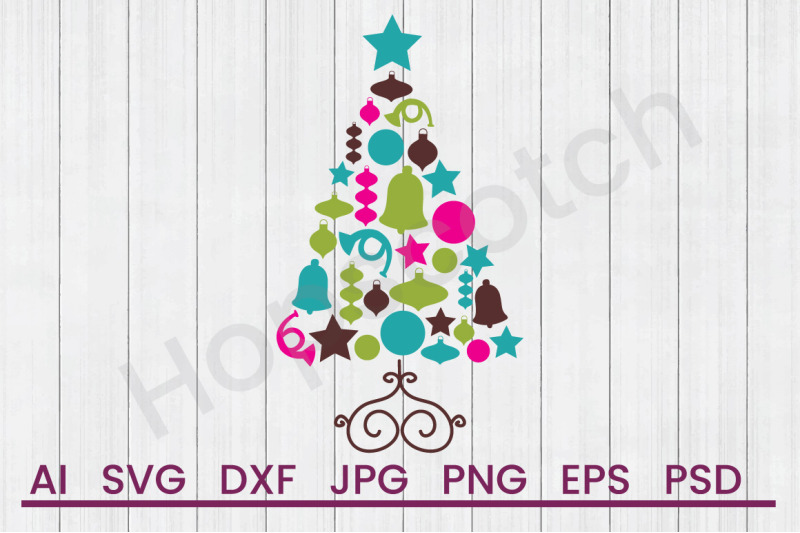 Christmas Tree Svg File Dxf File By Hopscotch Designs Thehungryjpeg Com