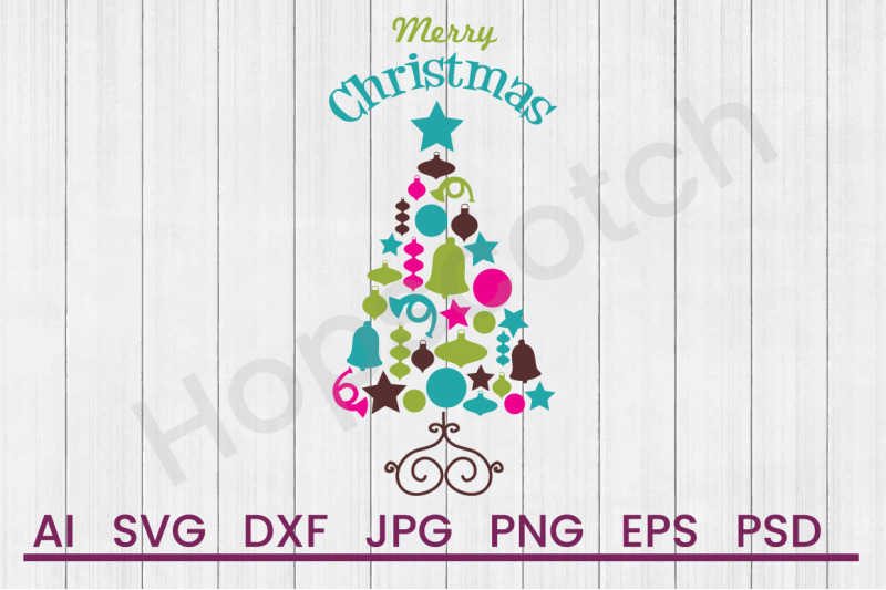 Merry Christmas Svg File Dxf File By Hopscotch Designs Thehungryjpeg Com