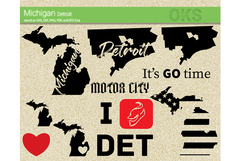 michigan svg, detroit svg files, vector, clipart, cricut, download By  CrafterOks | TheHungryJPEG