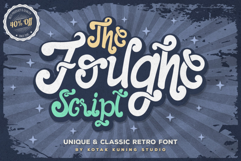 The Foughe Script Retro Font By Kotak Kuning Studio Thehungryjpeg Com