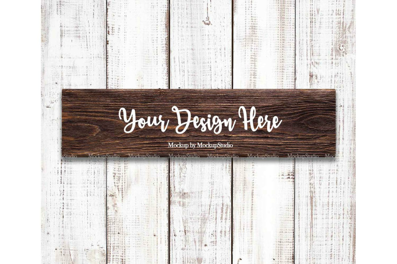 Farmhouse Wood Sign Mock Up Rustic Stencil Brown Wooden Sign Display By Mockupstation Thehungryjpeg Com