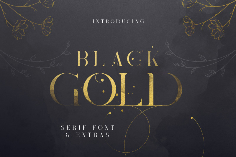 Black Gold Serif Font Extras By Vpcreativeshop Thehungryjpeg Com