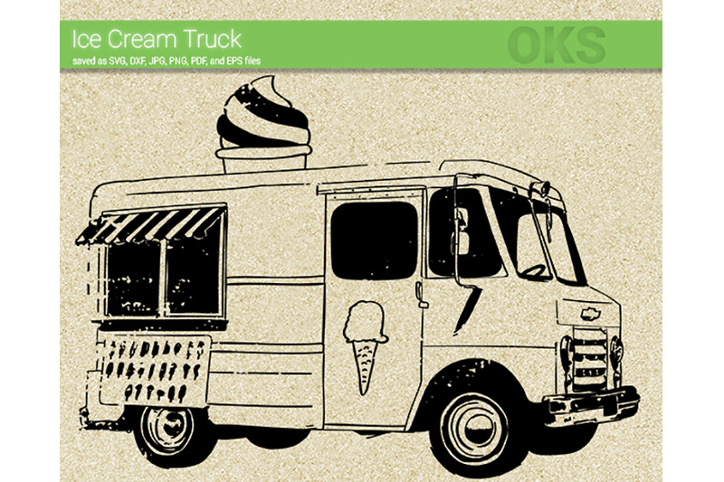 Ice Cream Truck Svg Svg Files Vector Clipart Cricut Download By Crafteroks Thehungryjpeg Com