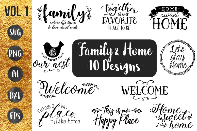 Download FAMILY & HOME Vol1 - SVG Cut file By DustyRoadDesign ...