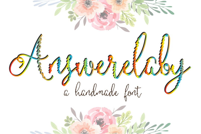 Answerelaby Script Font By Watercolor Floral Designs By Watercolorfloraldesigns Thehungryjpeg Com