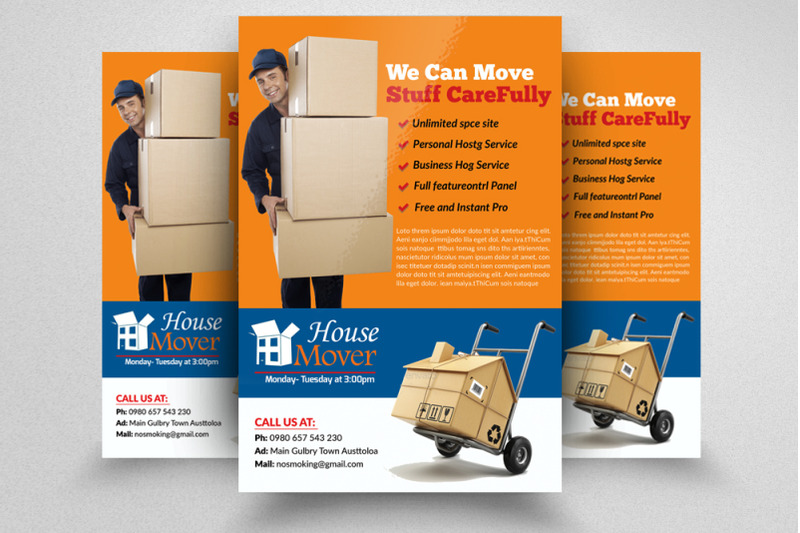 Moving House Service Flyer Template By Designhub Thehungryjpeg Com
