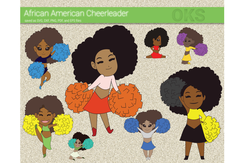 African American Cheerleader Svg Svg Files Vector Clipart Cricut By Crafteroks Thehungryjpeg Com