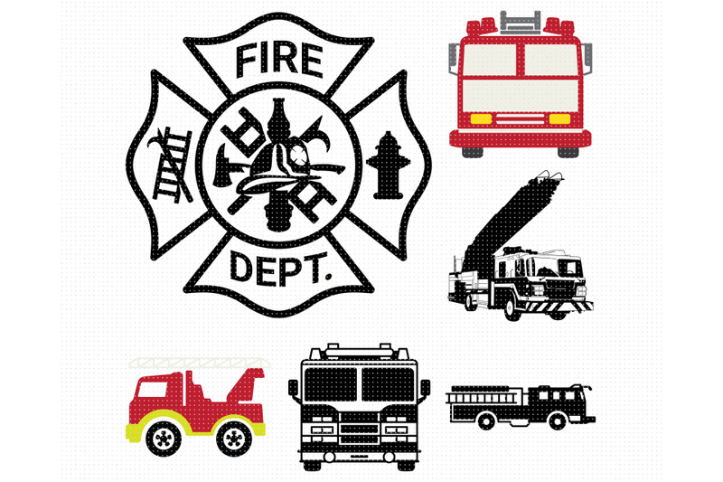 fire truck svg, svg files, vector, clipart, cricut
