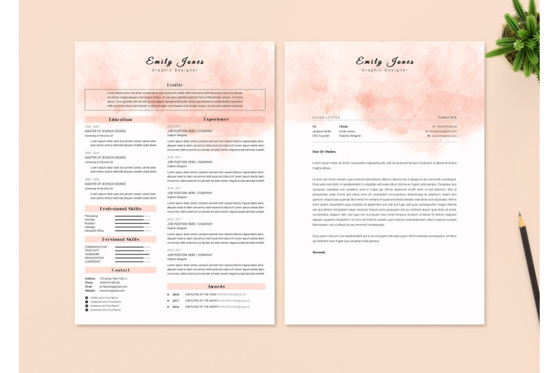 Resume & CoverLetter Template By CNDesignTemplate | TheHungryJPEG