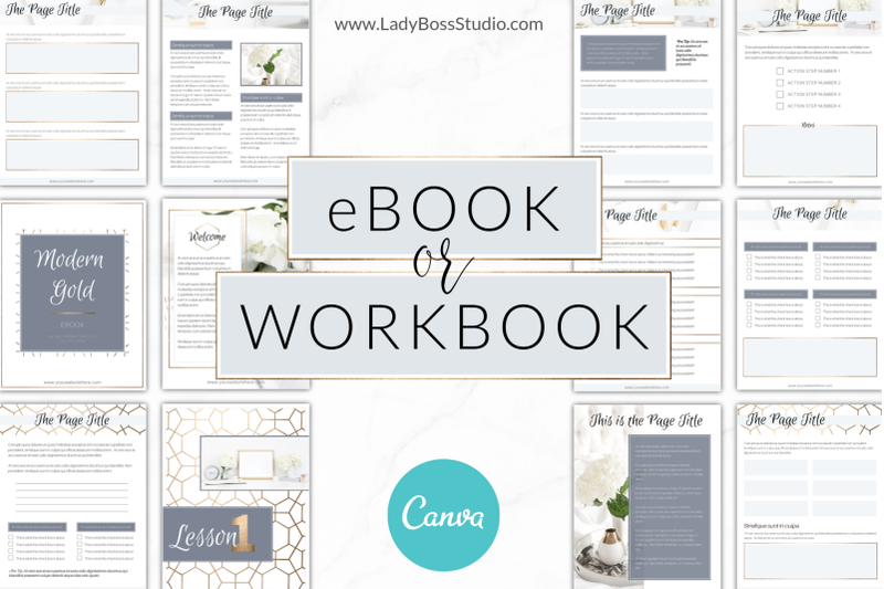 Canva Gold Ebook Templates By Lady Boss Studio Thehungryjpeg Com