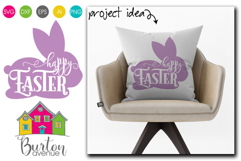 Download Happy Easter In Bunny Easter Svg File By Burton Avenue Thehungryjpeg Com
