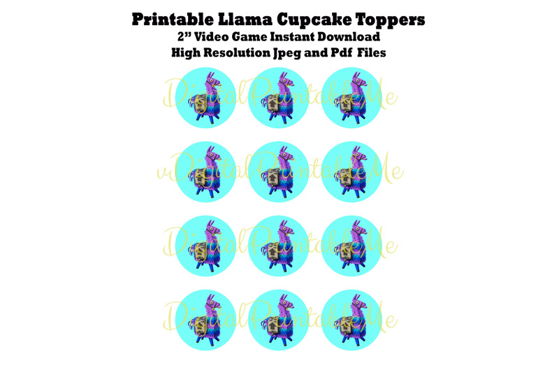 printable-cupcake-toppers-llama-video-game-party-coins-game-loot-by