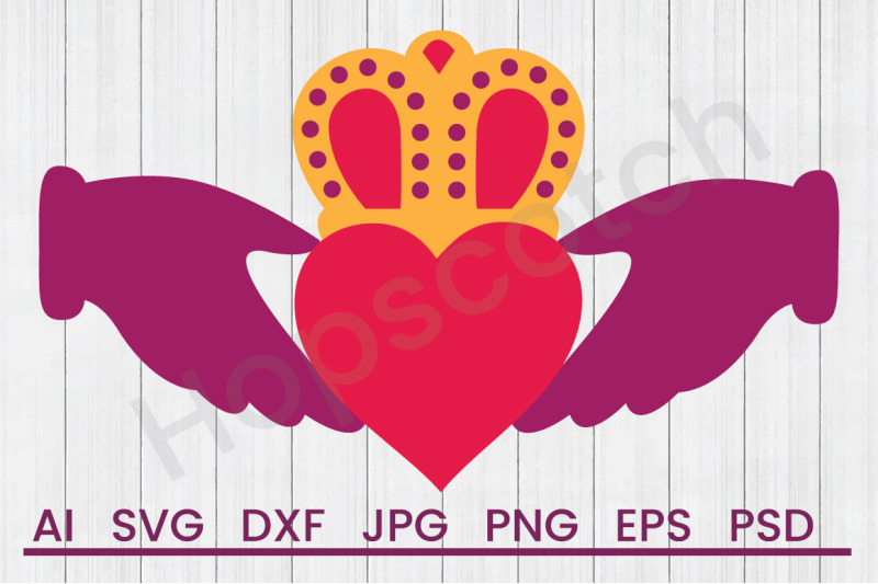 Claddagh Heart Svg File Dxf File By Hopscotch Designs Thehungryjpeg Com