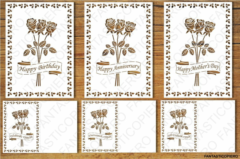 Happy Birthday Happy Anniversary Thank You Greeting Card Svg Files By Fantasticopiero Thehungryjpeg Com