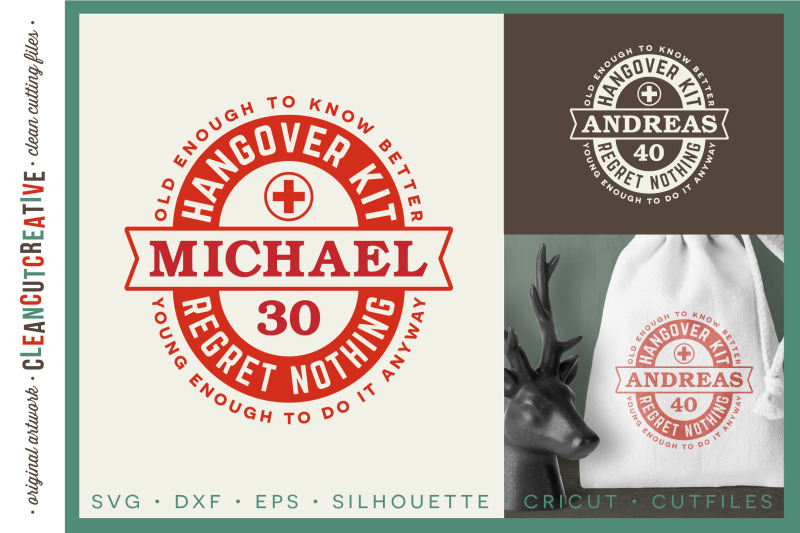 Birthday Hangover Kit, Personalized 30 40 50 Birthday SVG design file By  CleanCutCreative