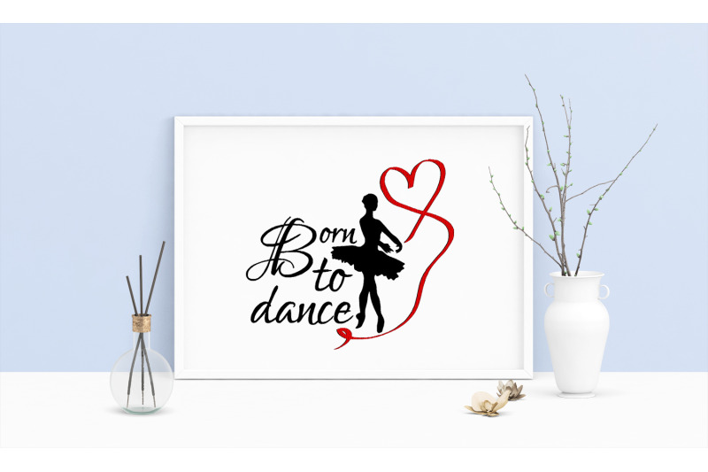 Machine Embroidery Design Saying Born To Dance Dancer Ballerina By Digital Sketches Thehungryjpeg Com