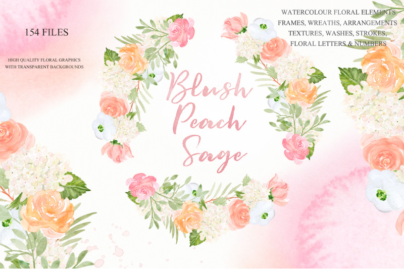 Ditsy Floral in Peach Pink Colours Graphic by emikundesigns