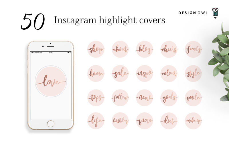 Instagram Highlight Covers Rose Gold On Pink By Design Owl