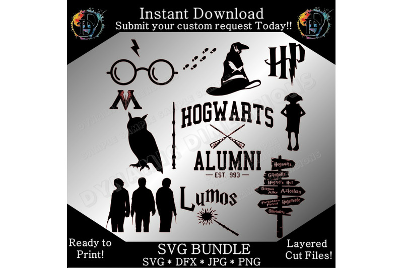 Harry Potter Hogwarts Clip Art Alumni Svg Clipart Logo For Instant Dow By Dynamic Dimensions Thehungryjpeg Com