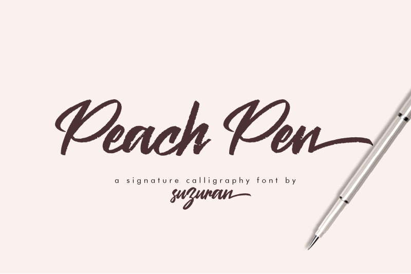 Peach Pen Script By Suzuran Thehungryjpeg Com