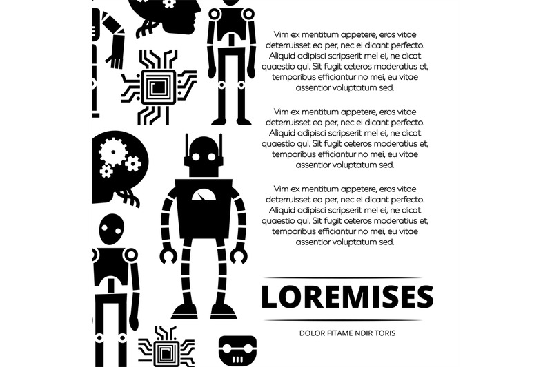 Robots, cyborgs and chips poster design By Microvector | TheHungryJPEG