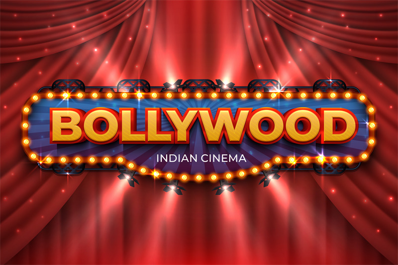 Indian Cinema Background Bollywood Film Poster With Red Drapes 3d Re By Spicytruffel Thehungryjpeg Com
