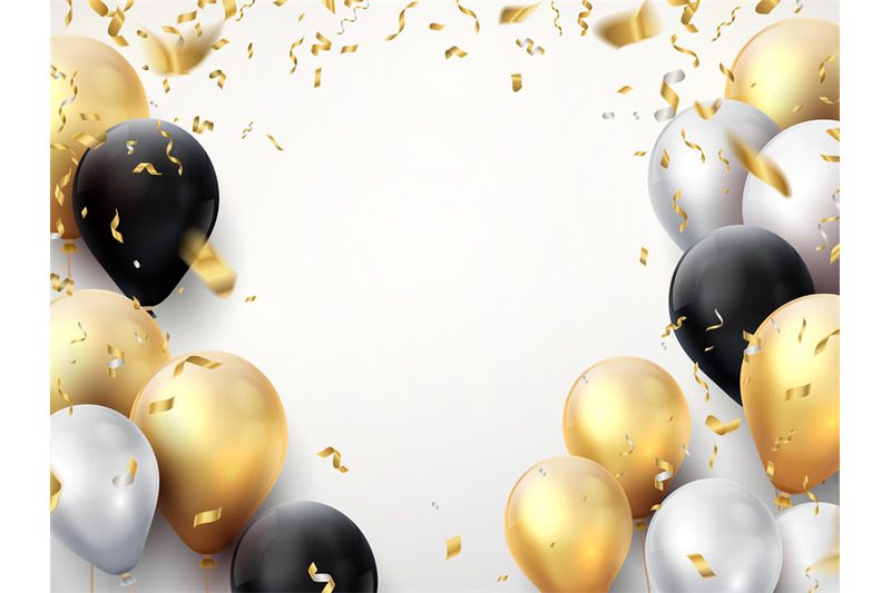 Celebration Banner Happy Birthday Party Background With Golden