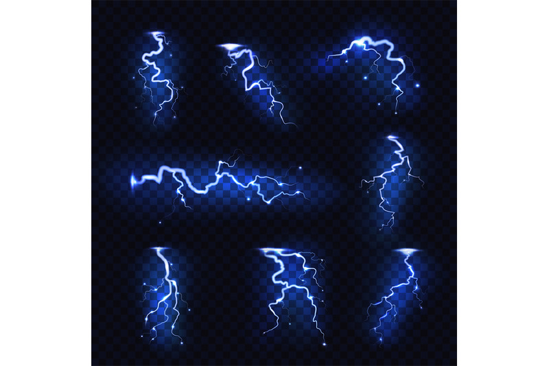Realistic Lightnings Blitz Lightning Thunder Light Sparks Storm Flash By Yummybuum Thehungryjpeg Com