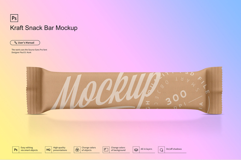 Download Glossy Snack Bar Mockup Top View Yellow Images