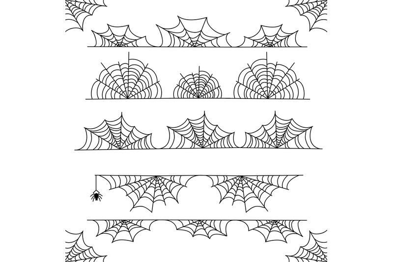 Halloween Cobweb Vector Frame Border And Dividers With Spider Web By Microvector Thehungryjpeg Com