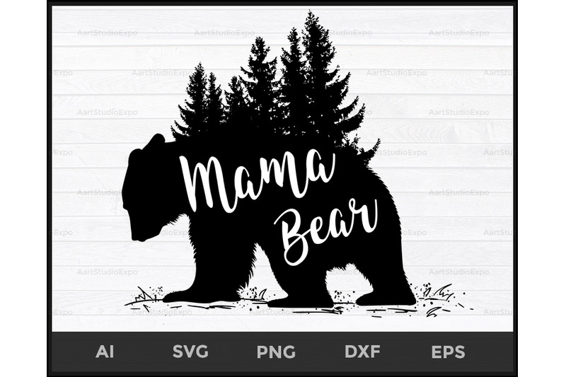 Mama Bear Svg Mama Bear Cut File Silhouette Cricut Instant Download By Creative Art Thehungryjpeg Com