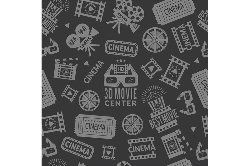 Cinema Pattern Seamless Background With Symbols Of Cinema And Films P By Onyx Thehungryjpeg Com