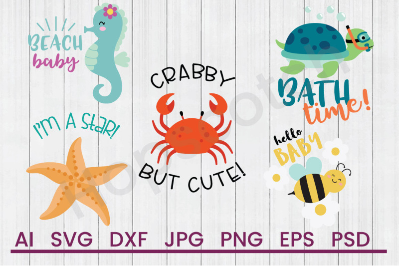 Download Beach Baby Bundle Svg Files Dxf Files Cuttable Files By Hopscotch Designs Thehungryjpeg Com