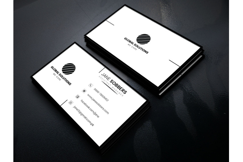 White Minimalist Business Card By Graphics Petrol | TheHungryJPEG