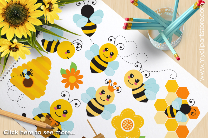 Download Buzzy Bees Bumble Bee Honey Bee Vector Clipart Svg Cut Files Download Free Svg Files Creative Fabrica