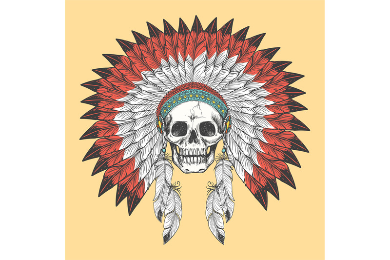 native american skull headdress