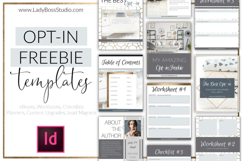 Indesign Gold Opt In Freebie Templates By Lady Boss Studio Thehungryjpeg Com