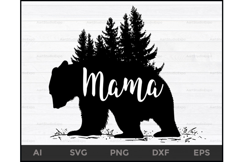 Download Mama Bear Svg Mama Bear Cut File Silhouette Cricut Instant Download By Creative Art Thehungryjpeg Com