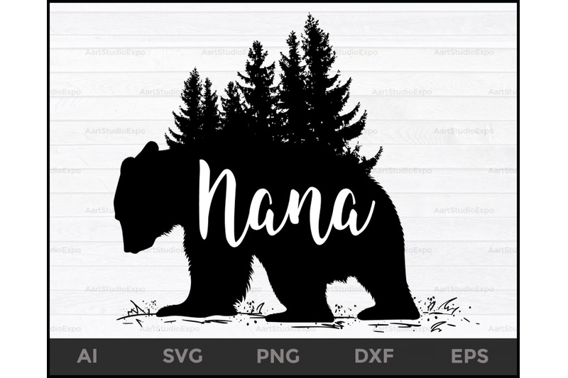 Nana Bear Svg Nana Bear Cut File Silhouette Cricut Instant Download By Creative Art Thehungryjpeg Com