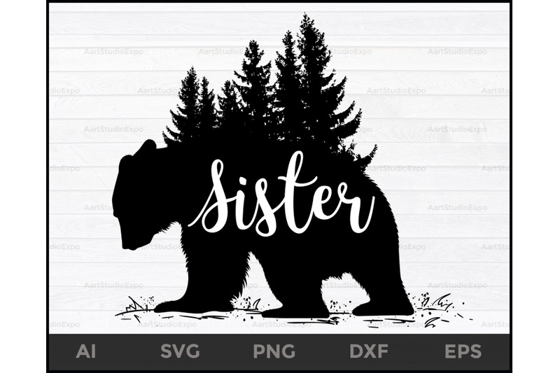 Sister Bear Svg Bear Svg Bear Vector Bear Silhouette Bear Clip By Creative Art Thehungryjpeg Com