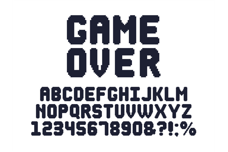 Computer 8 Bit Game Font Retro Video Games Pixel Alphabet 80s Gaming By Tartila Thehungryjpeg Com