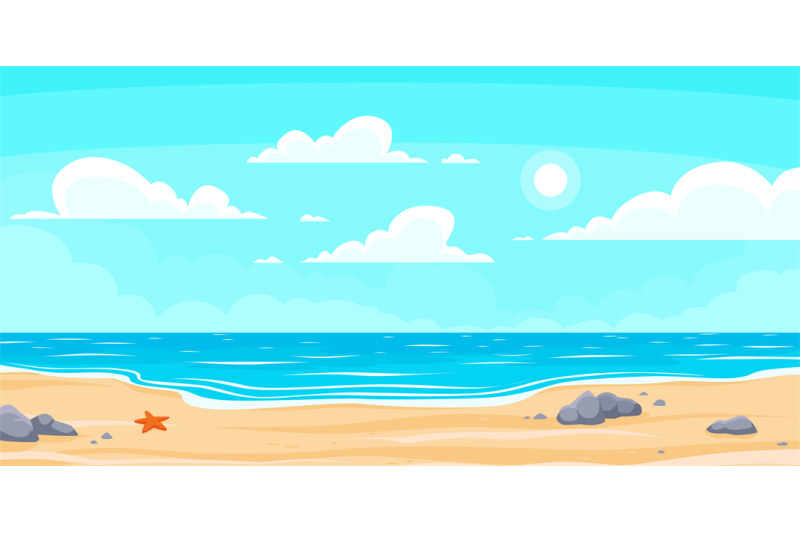 summer beach cartoon