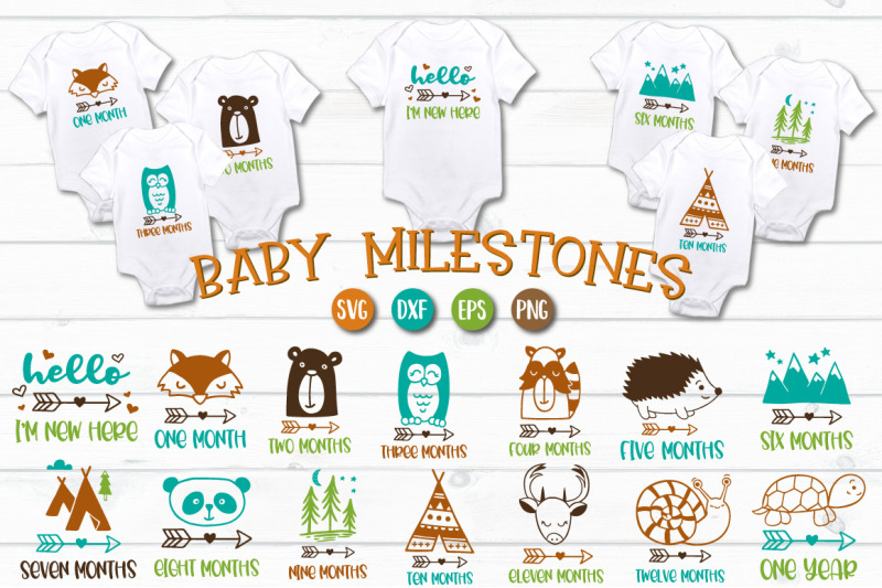 Download Baby Milestones - SVG, PNG, EPS, DXF By Craft Pixel ...
