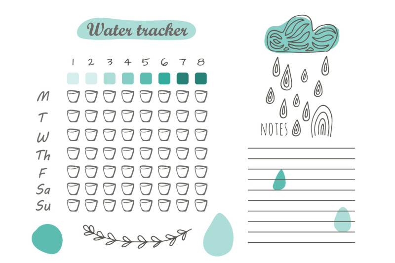 Water Tracker Template By Anna Lee Design