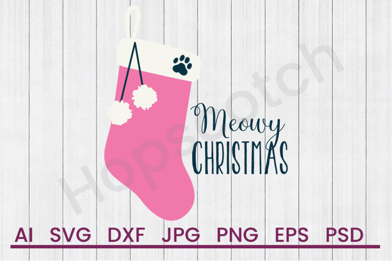 Meowy Christmas Svg File Dxf File By Hopscotch Designs Thehungryjpeg Com