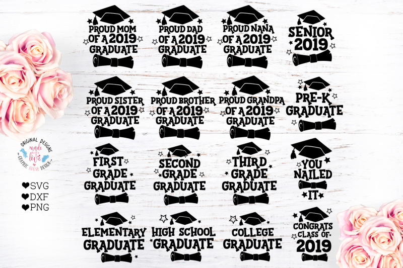 Download Graduation Bundle - 2019 Graduation SVG By GraphicHouseDesign | TheHungryJPEG.com