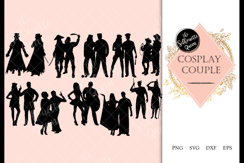 Download Cosplay Couples Svg File Svg Cut File Silhouette Studio Cricut Desi By The Silhouette Queen Thehungryjpeg Com