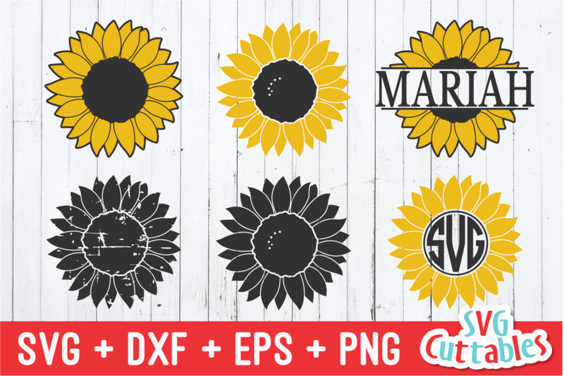 Download Sunflower Collection | Monogram Frame | SVG Cut File By ...