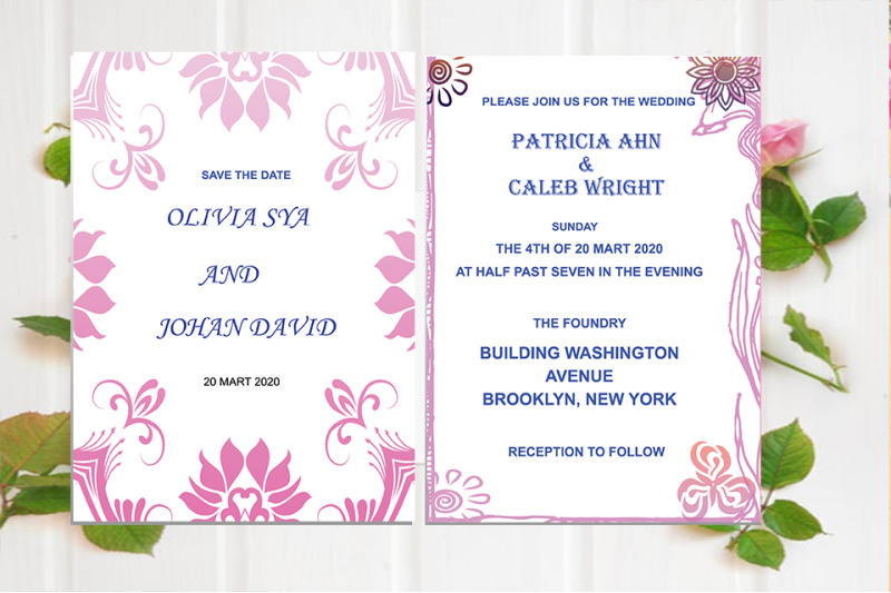Wedding Ivitation Template By Creativeideh | TheHungryJPEG.com