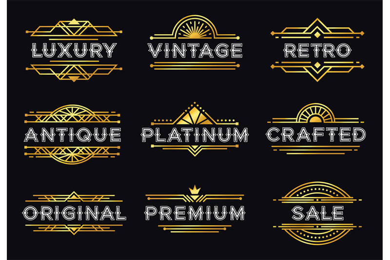 Art Deco Label Retro Luxury Geometric Ornaments Vintage Ornament Fra By Tartila Thehungryjpeg Com